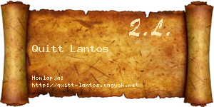 Quitt Lantos névjegykártya